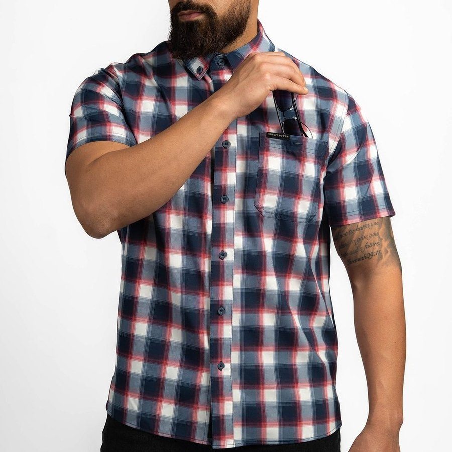 Men's Commander Button Down - Old Glory Plaid - Image 15