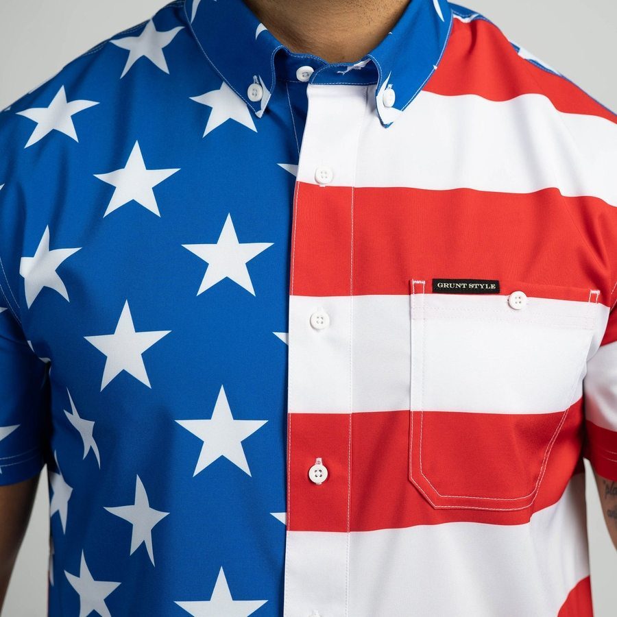 Men's Commander Button Down - American Flag - Image 5