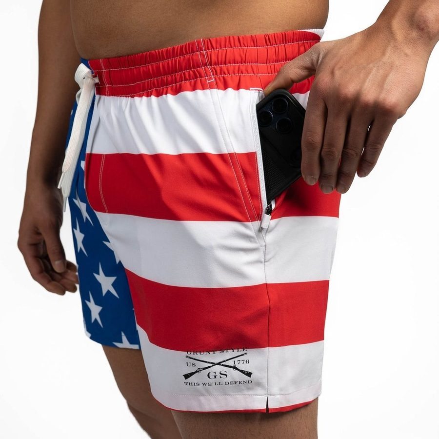 Grunt Short 5 Inseam - American Flag - Image 12