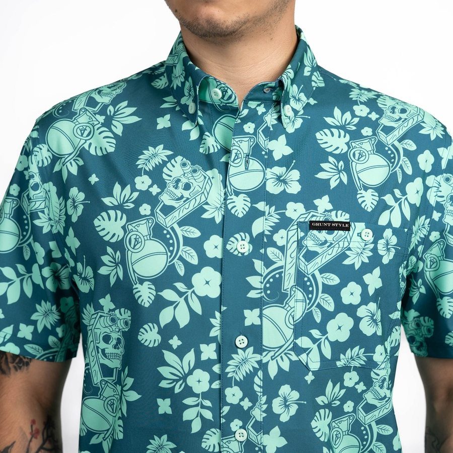 Men's Commander Button Down - Tropical Death Harbor - Image 5
