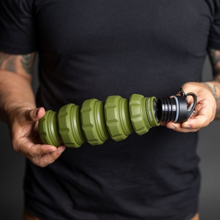 Grunt Style Military Green Hydro Blast: Collapsible Bottle - Image 3