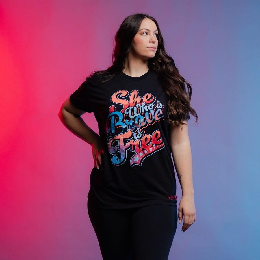 Women's Brave Is Free Boyfriend Fit T-Shirt - Black - Image 2