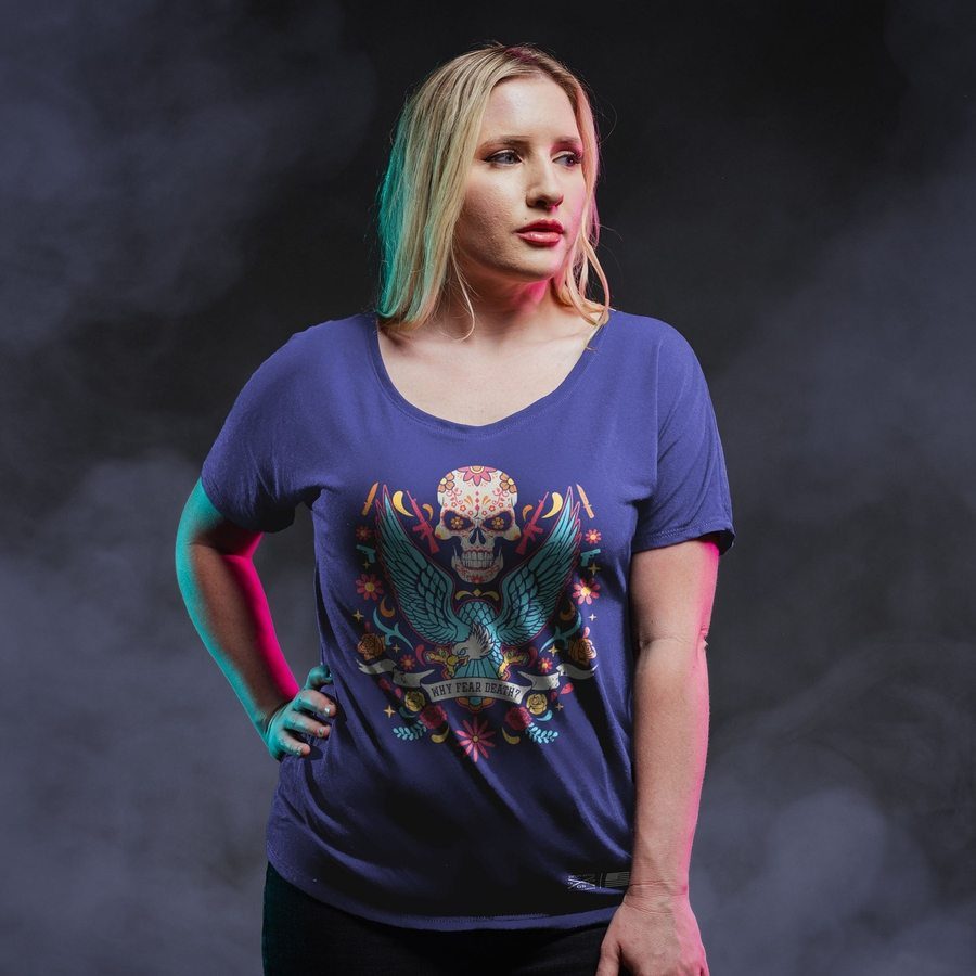 Women's Why Fear Death Slouchy Fit T-Shirt - Future Dusk - Image 2