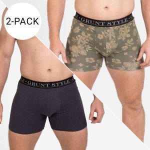 Base Command 2-Pack Boxer Briefs - Dark Gray & Tropical Death Military Green