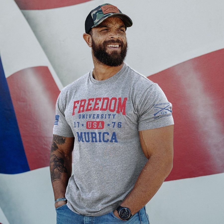 Freedom University T-Shirt - Dark Heather Gray - Image 2