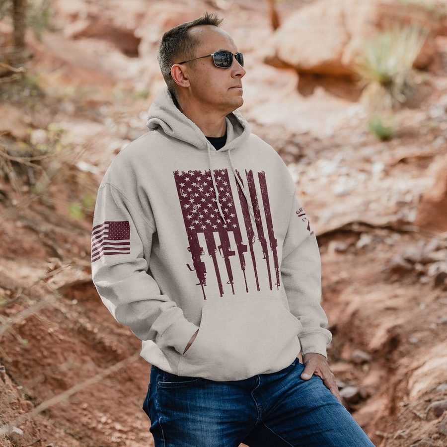 Rifle Flag Hoodie - Sand - Image 2