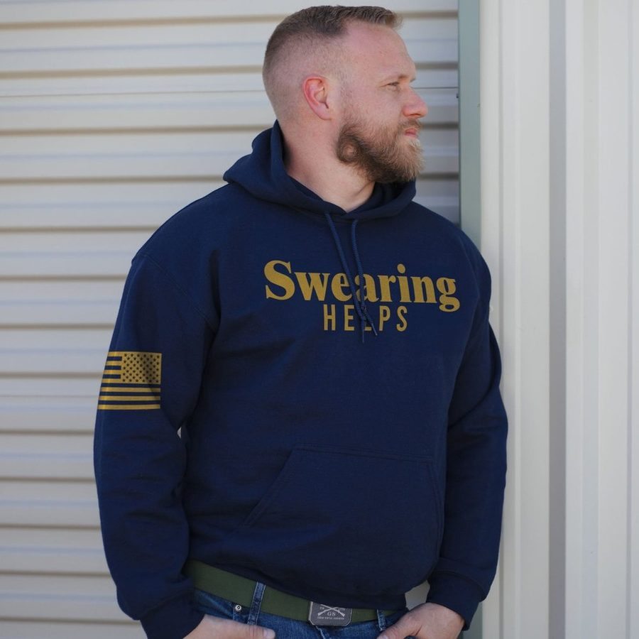 Swearing Helps Hoodie - Navy - Image 3