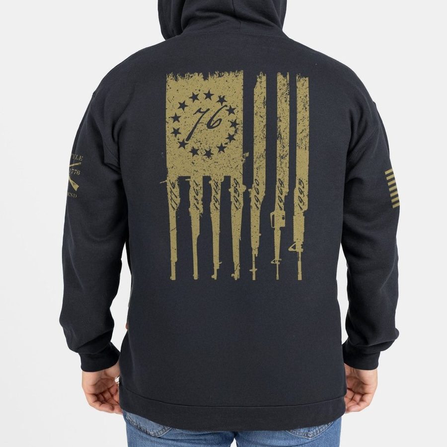 Betsy Rifle Flag Full-Zip Hoodie - Black - Image 6