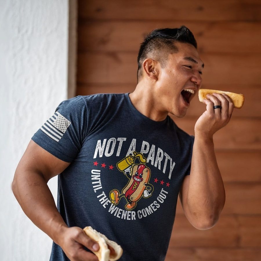 Wiener Party T-Shirt - Midnight Navy - Image 2