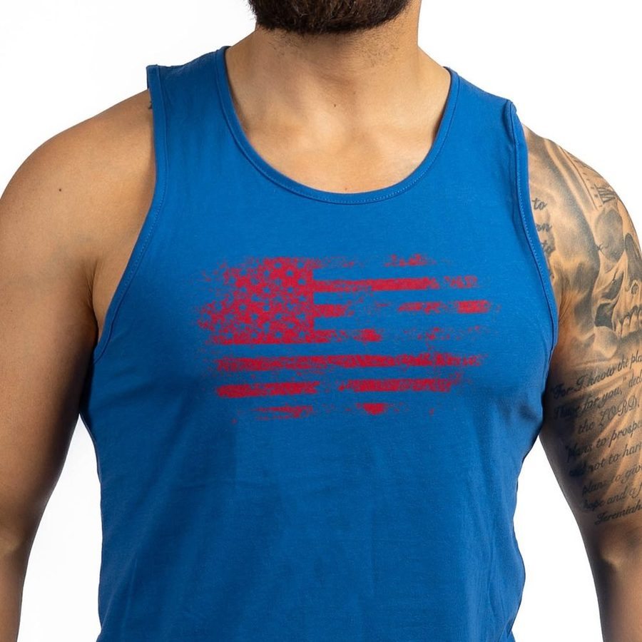 Men's Vintage American Tank - Royal - Image 8