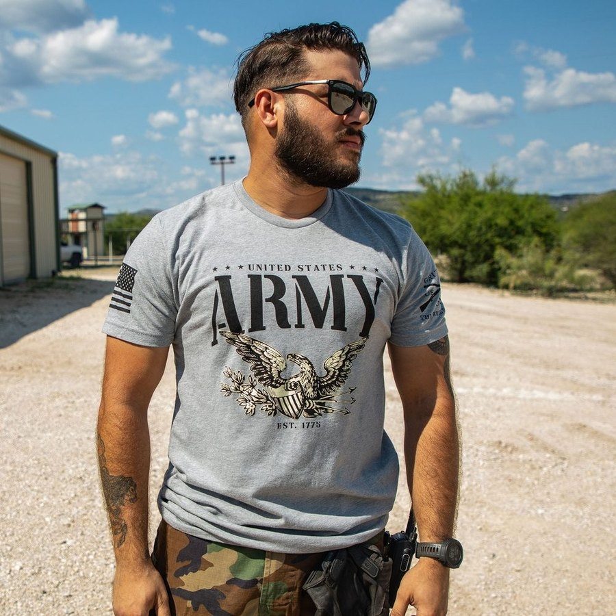 Army - Eagle T-Shirt - Dark Heather Gray - Image 3