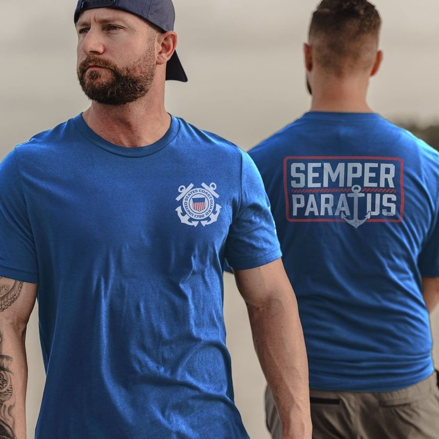 USCG - Semper Paratus T-Shirt - Royal - Image 2