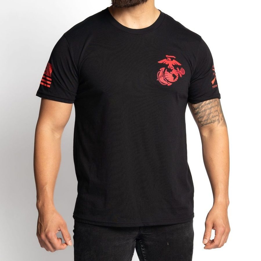 USMC - Retreat. Hell T-Shirt - Black - Image 7