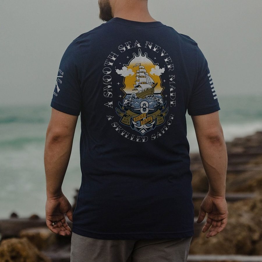 USN - Skilled Sailor T-Shirt - Navy - Image 2