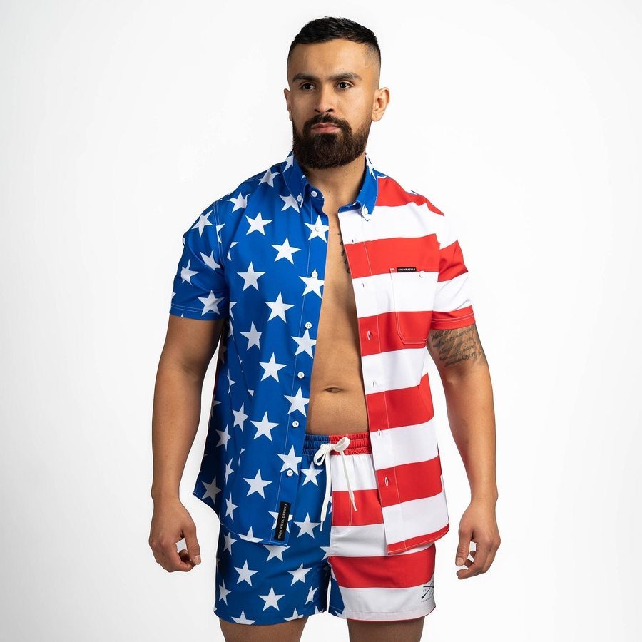 Men's Commander Button Down - American Flag - Image 6