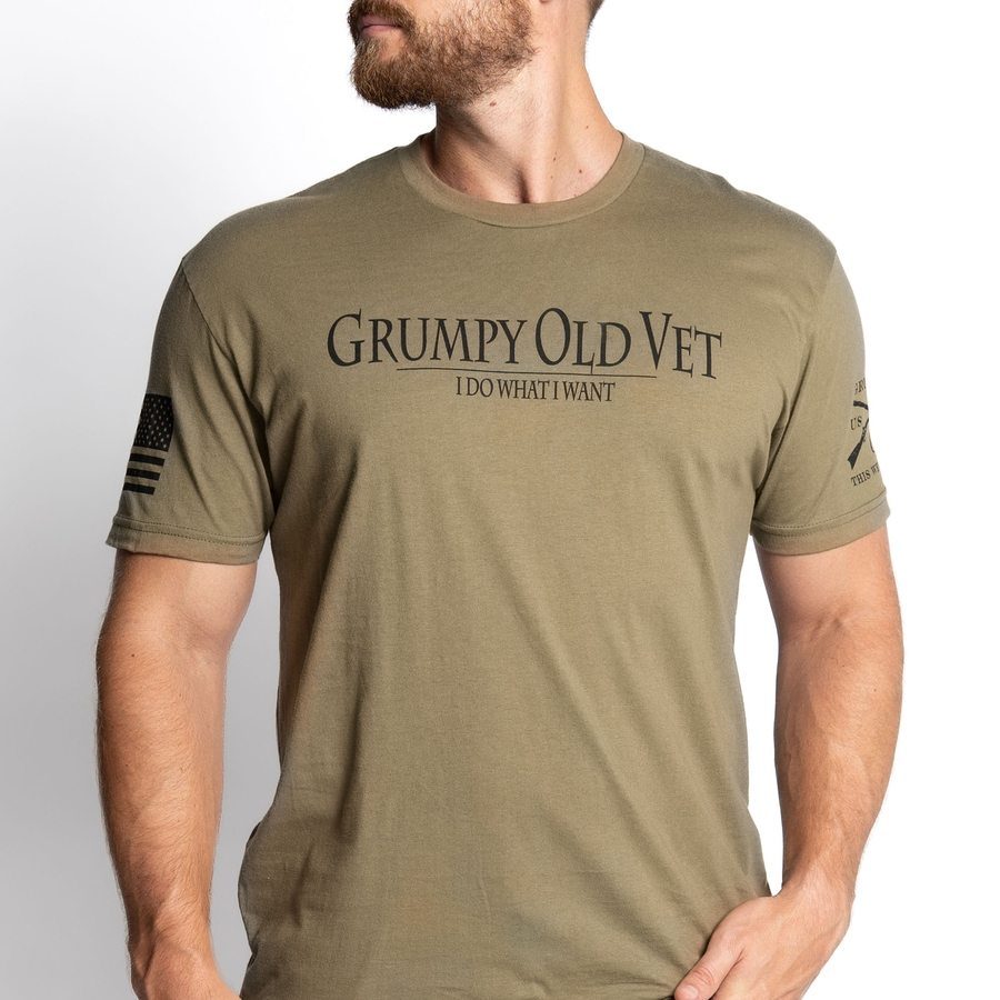 Grumpy Old Vet T-Shirt - Military Green - Image 4
