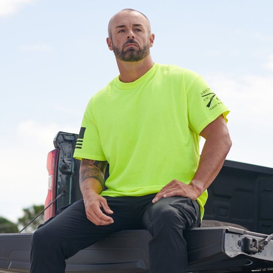 Basic T-Shirts - Safety Green - 3 Pack - Image 2