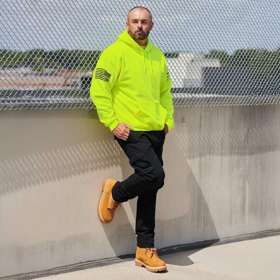 Basic Hoodie Safety Green 2 Pack - Image 2