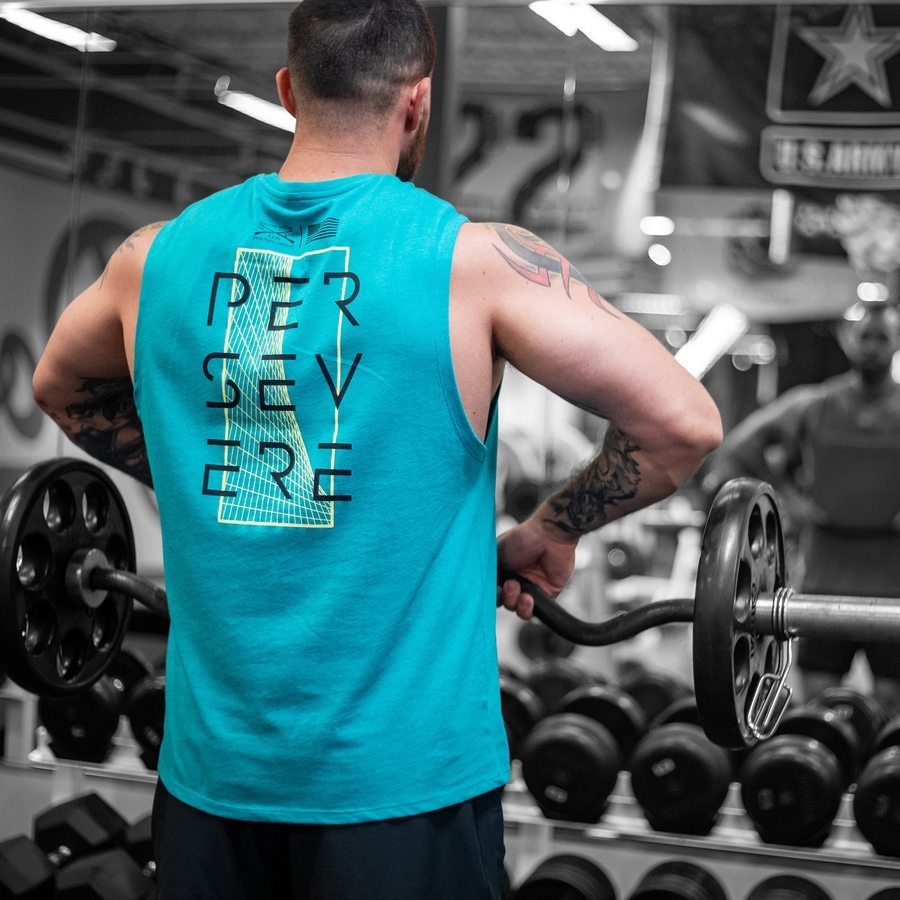 Never Quit Muscle Tank - Heather Aqua - Image 6
