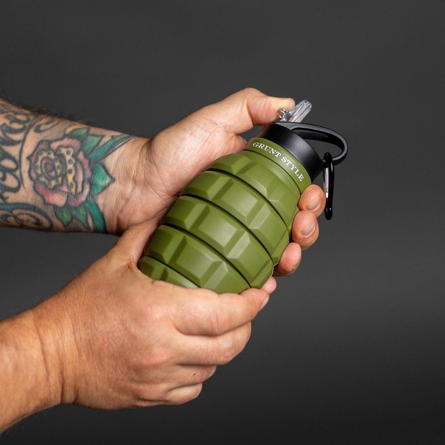 Grunt Style Military Green Hydro Blast: Collapsible Bottle - Image 2