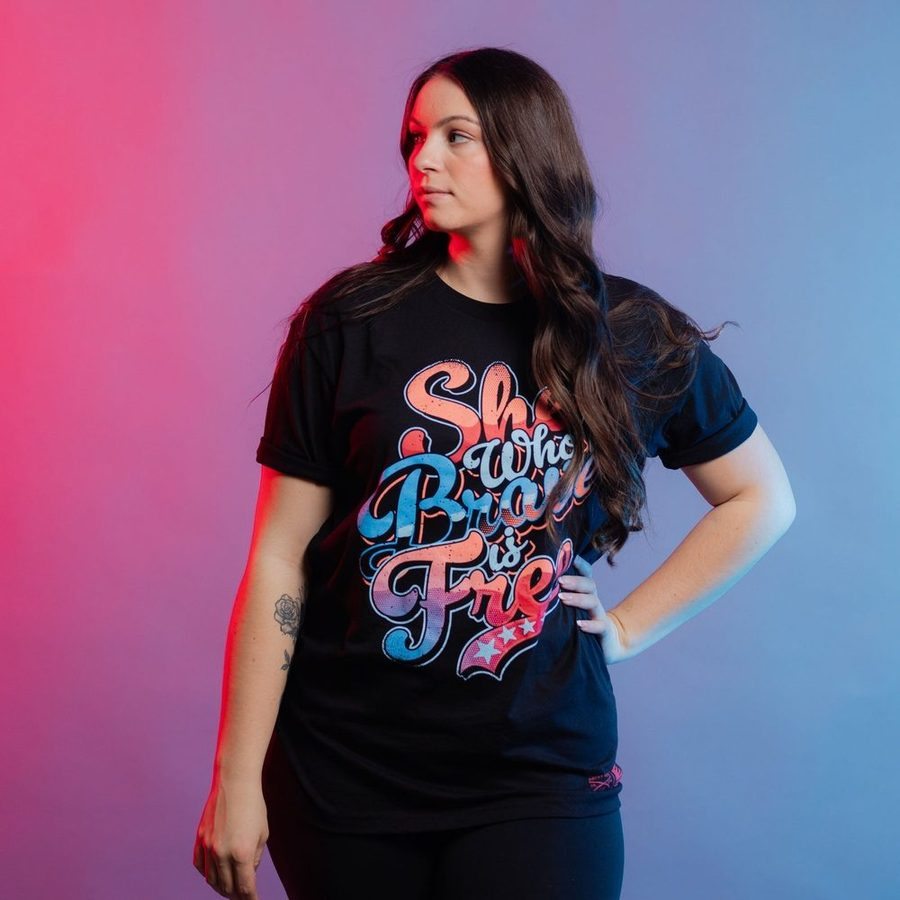 Women's Brave Is Free Boyfriend Fit T-Shirt - Black - Image 3