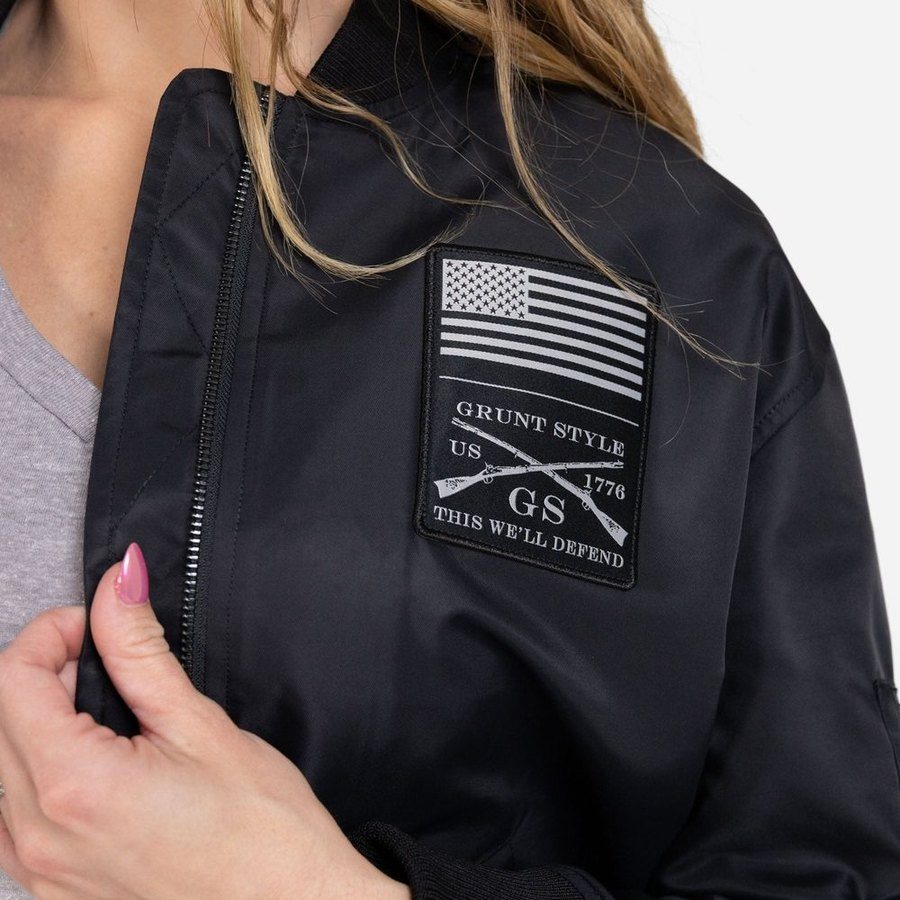 Women's Stealth Bomber Jacket - Black - Image 4