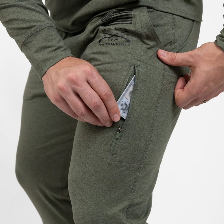 Men's All-Day Jogger - Heather Military Green - Image 3