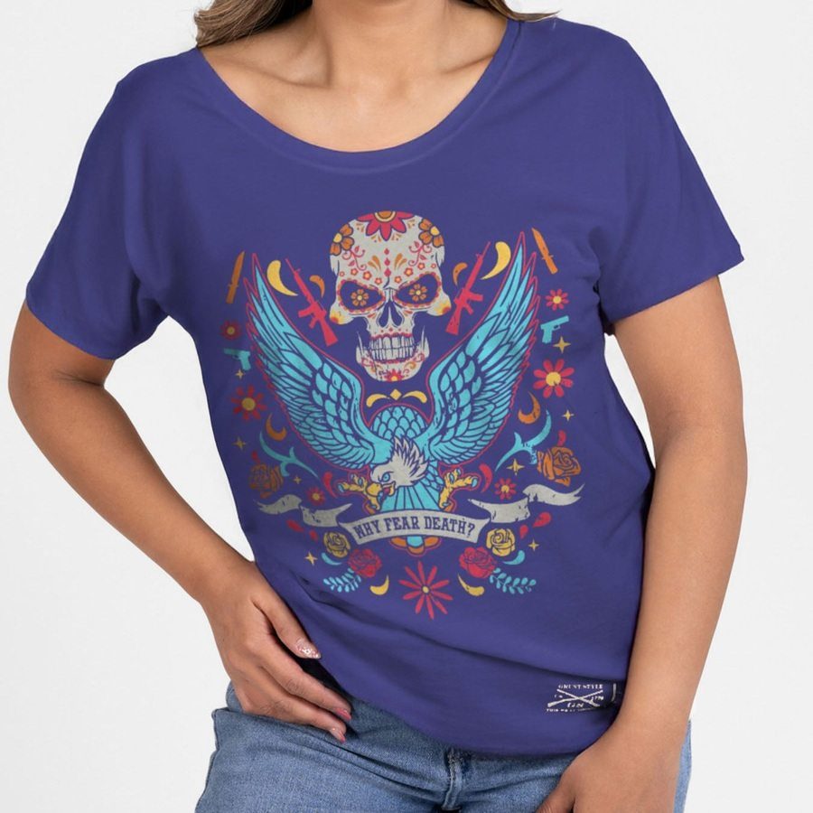 Women's Why Fear Death Slouchy Fit T-Shirt - Future Dusk - Image 4