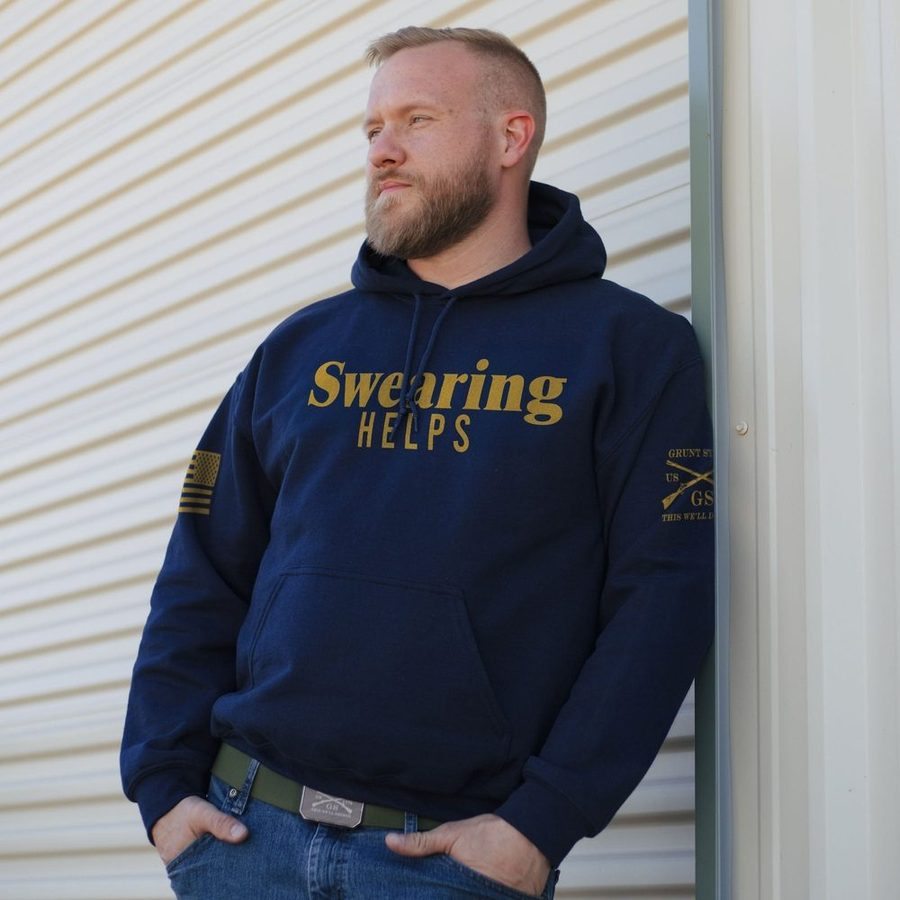 Swearing Helps Hoodie - Navy - Image 2