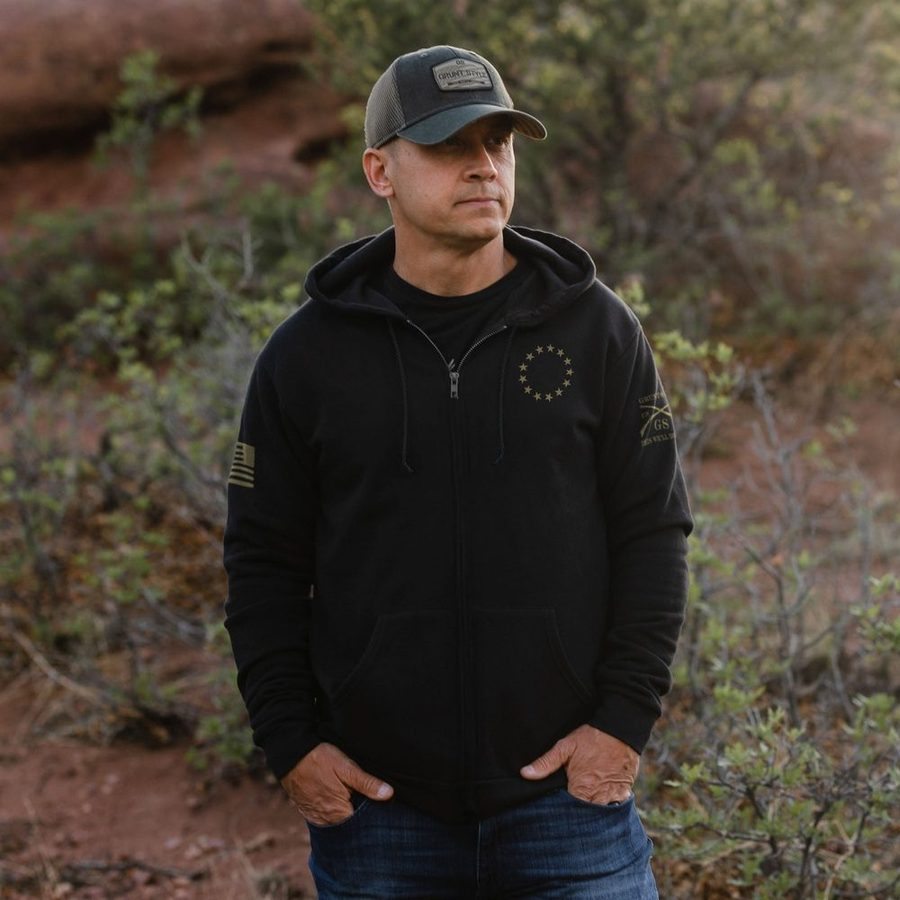 Betsy Rifle Flag Full-Zip Hoodie - Black - Image 3