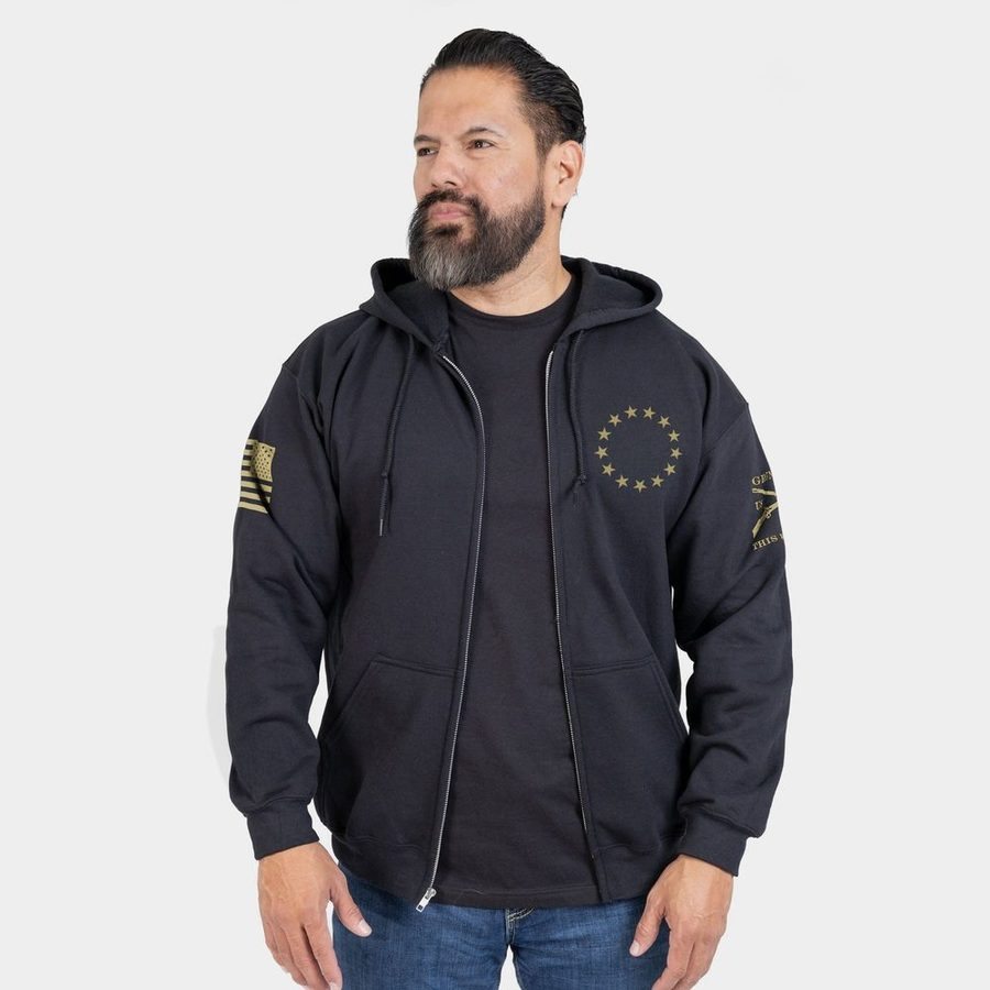 Betsy Rifle Flag Full-Zip Hoodie - Black - Image 7