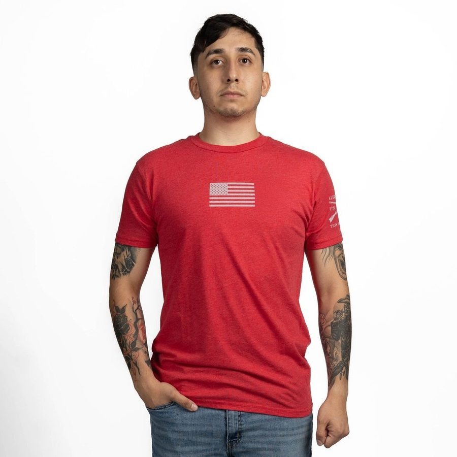Freedom Flag T-Shirt - Red - Image 5