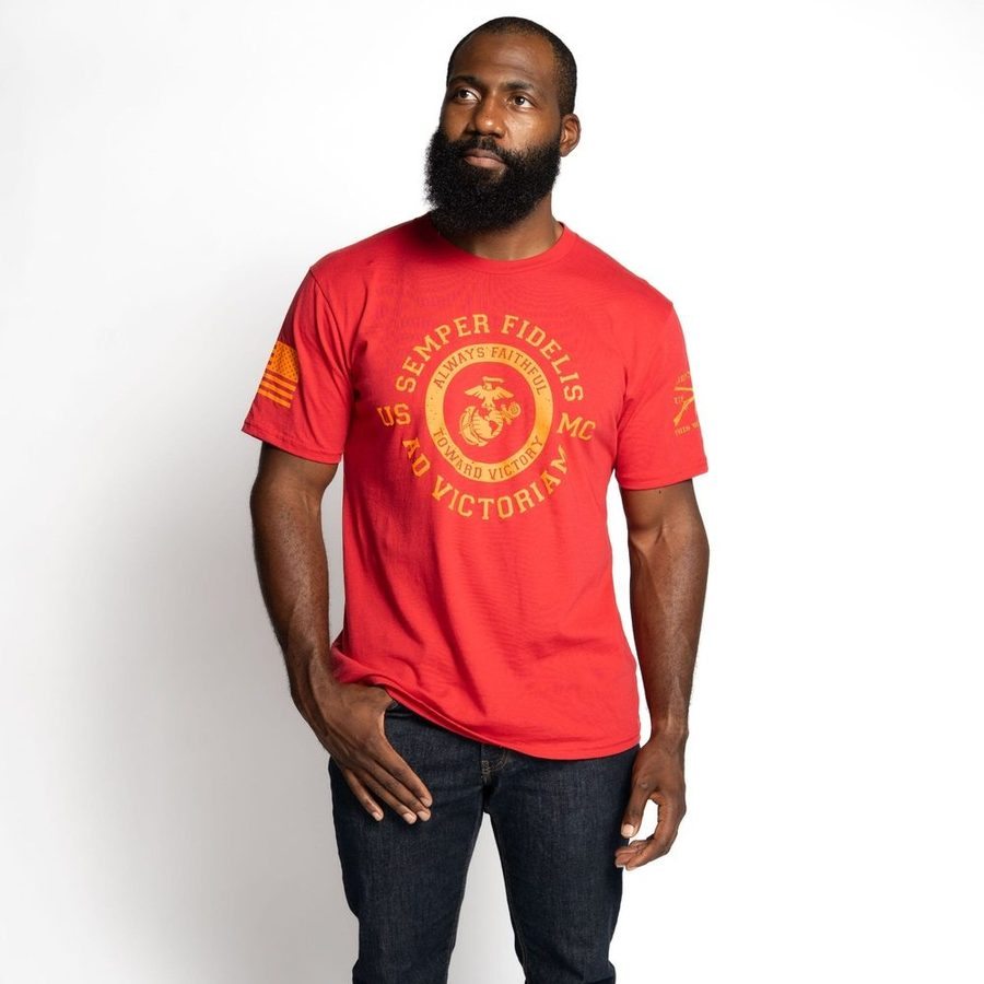 USMC - Toward Victory T-Shirt - Red - Image 4