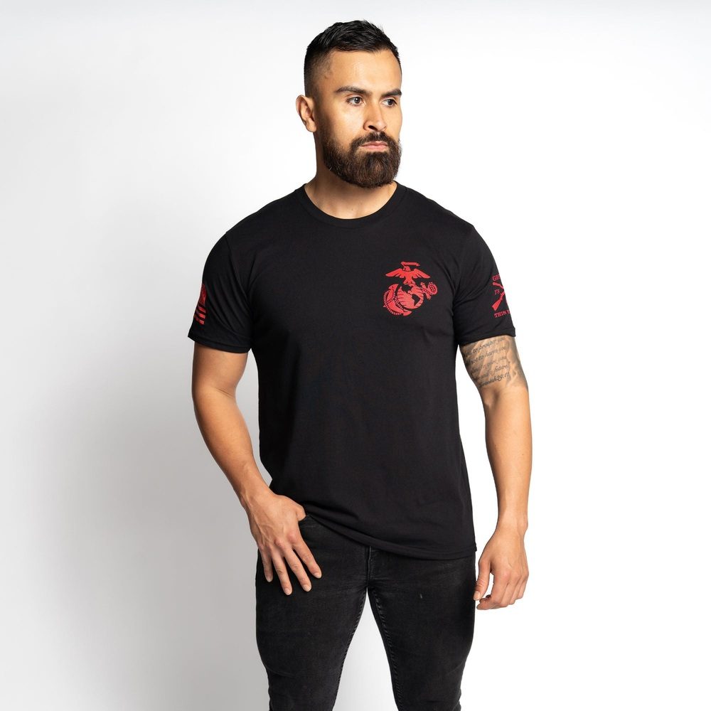 USMC - Retreat. Hell T-Shirt - Black - Image 9