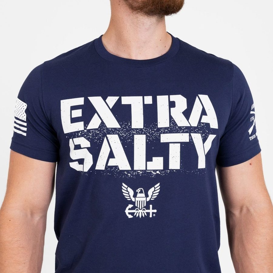 USN - Extra Salty T-Shirt - Navy - Image 4