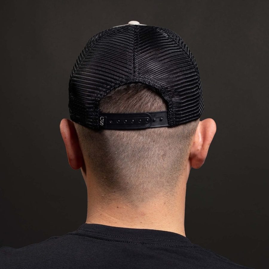 Embroidered American Flag Mesh Hat - Sand Wash - Image 3