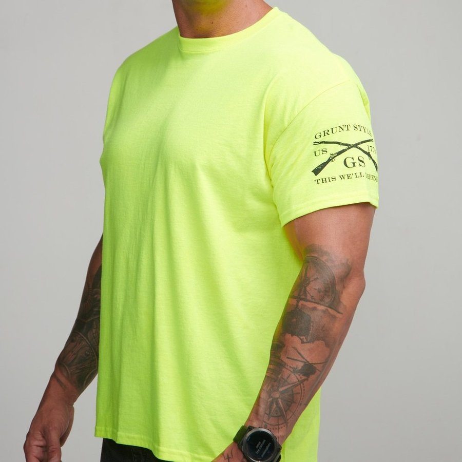 Basic T-Shirts - Safety Green - 3 Pack - Image 3