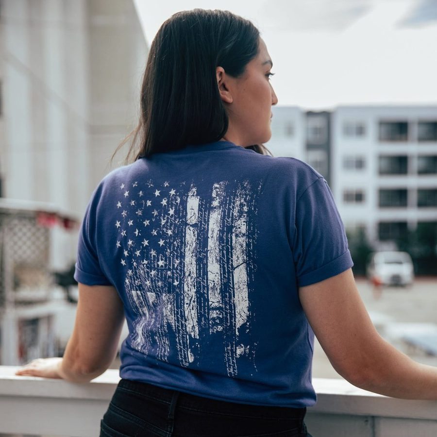 Women's 1776 Flag Boyfriend Fit T-Shirt - Future Dusk - Image 2