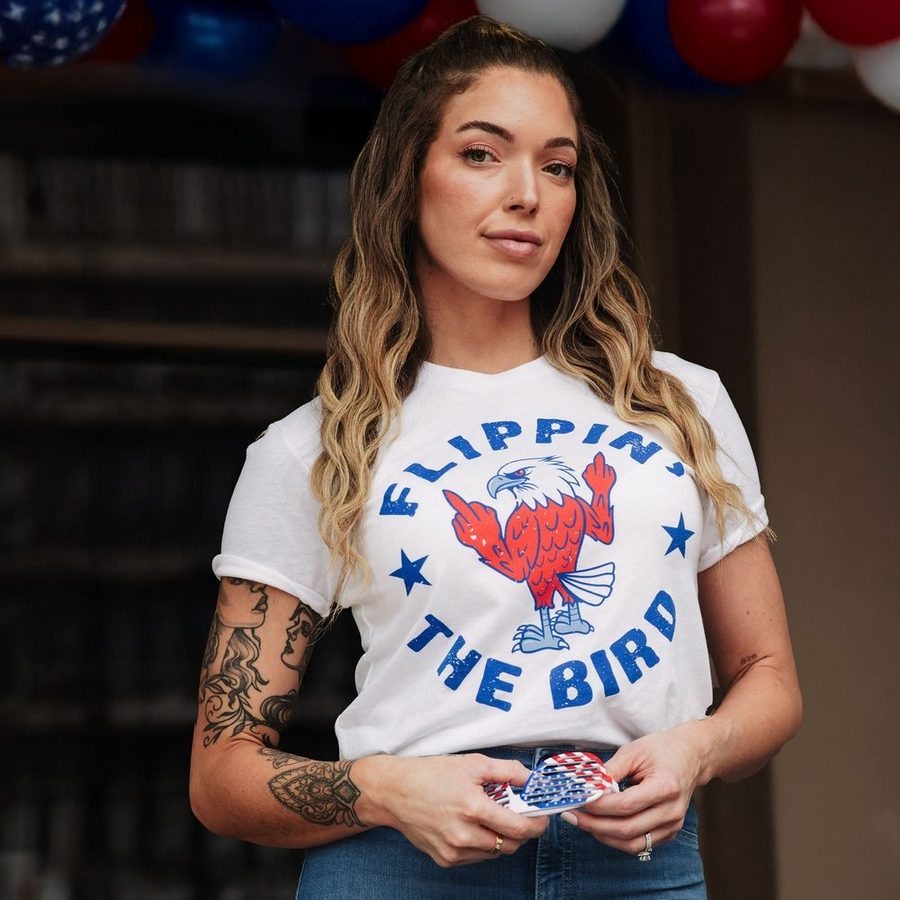 Women's Flippin' The Bird Boyfriend Fit T-Shirt - White - Image 2