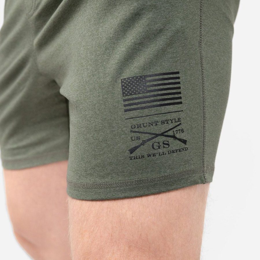 Men's All-Day Short - Heather Military Green - Image 5