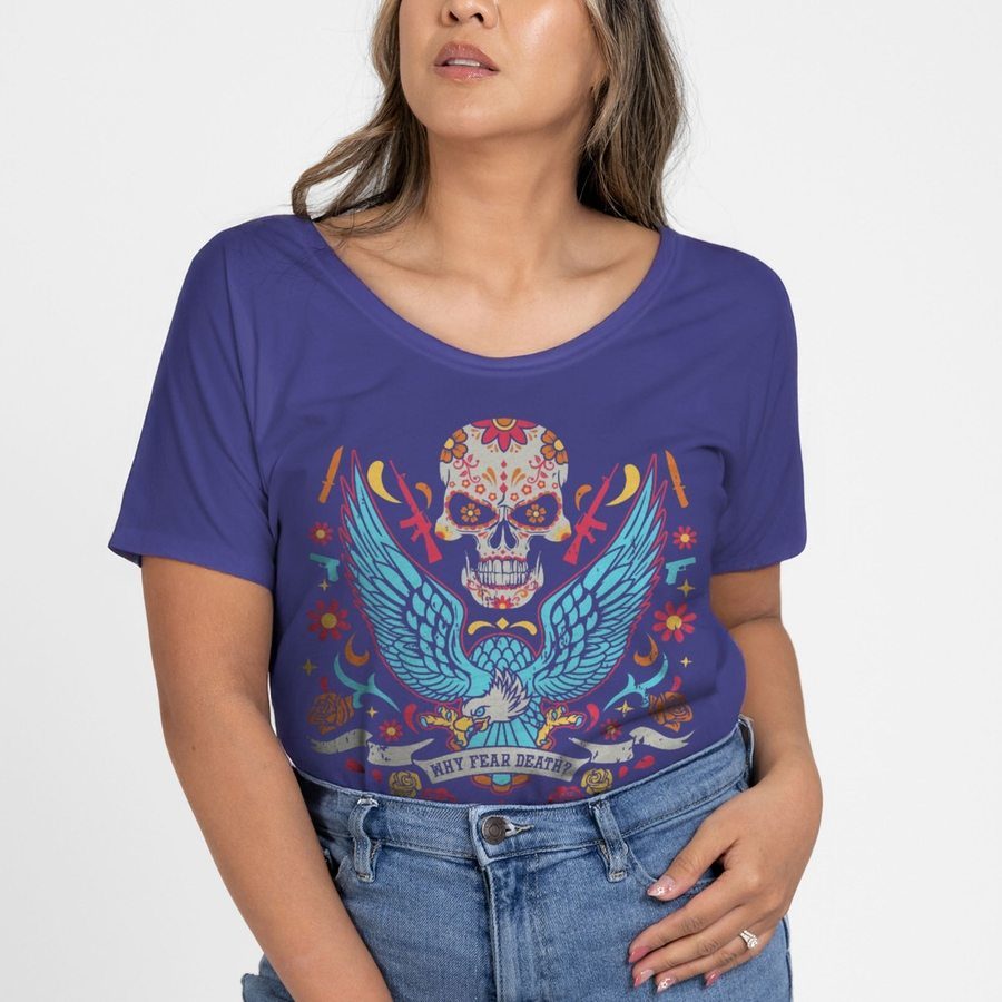 Women's Why Fear Death Slouchy Fit T-Shirt - Future Dusk - Image 5