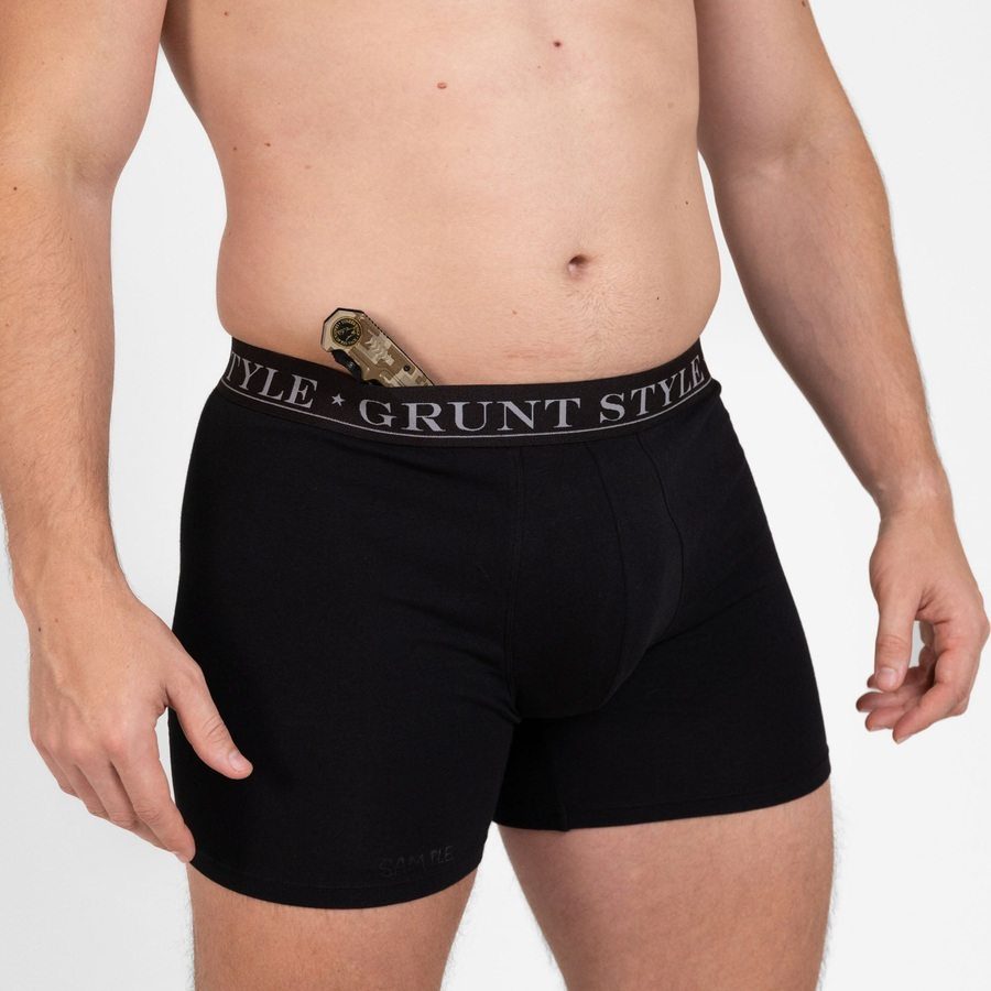 Base Command 2-Pack Boxer Briefs - Black & Black - Image 2