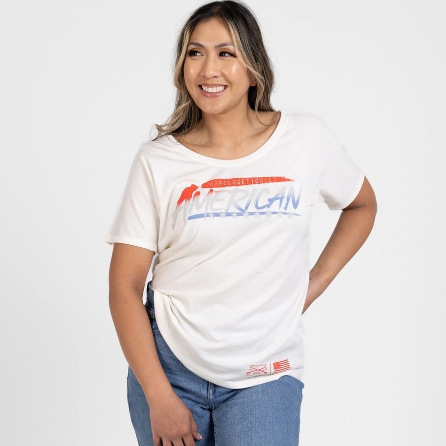 Women's Unapologetically American Slouchy T-Shirt - White - Image 7
