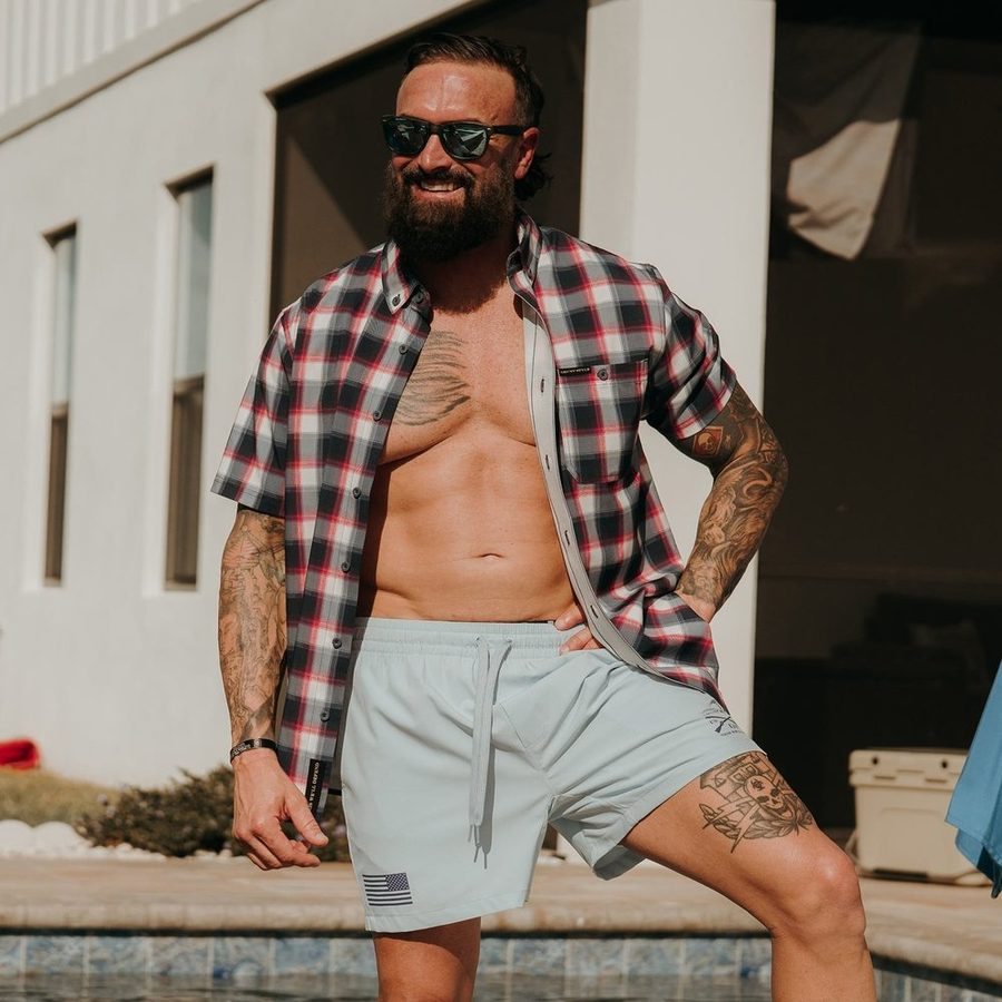 Men's Commander Button Down - Old Glory Plaid - Image 4