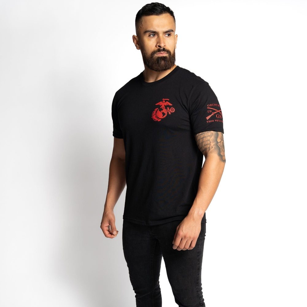 USMC - Retreat. Hell T-Shirt - Black - Image 8