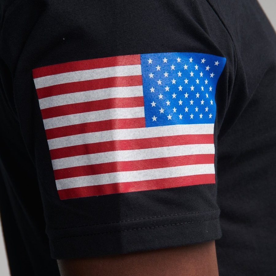 USA Flag Basic T-Shirts - Black - 3 Pack - Image 4
