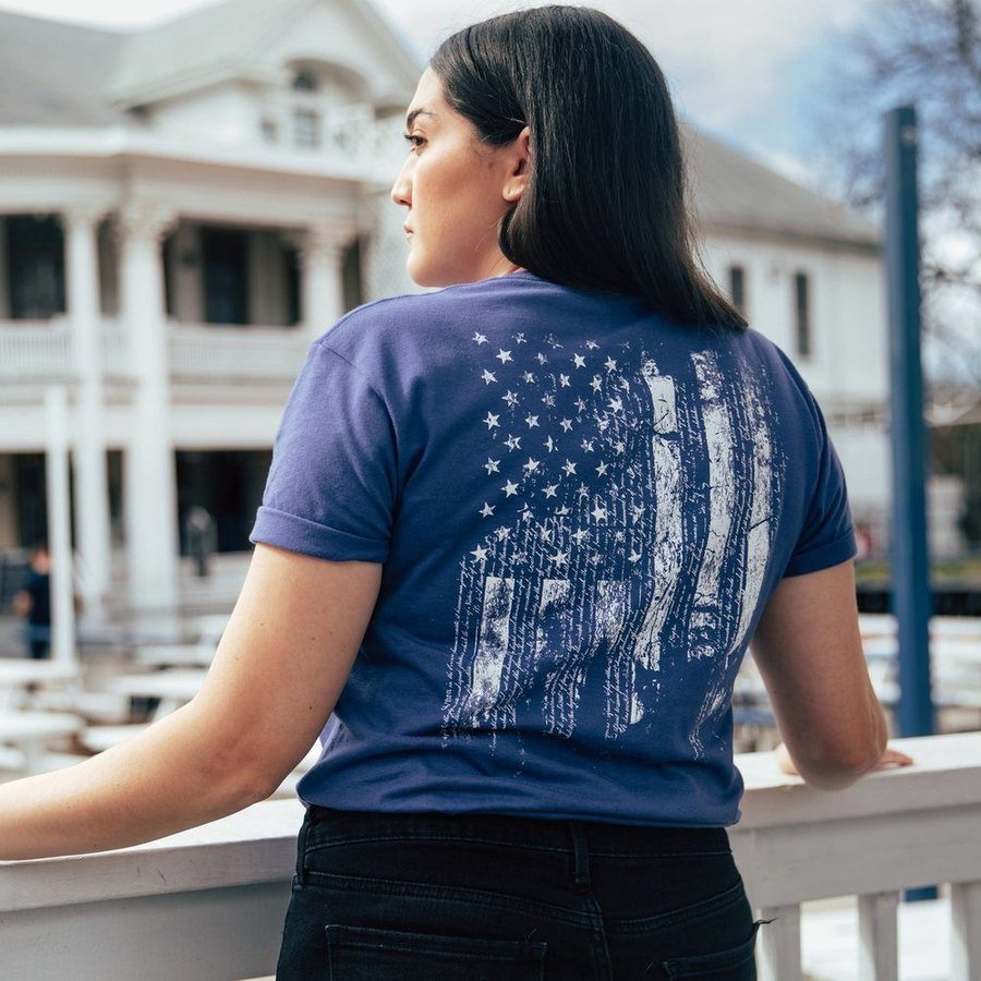 Women's 1776 Flag Boyfriend Fit T-Shirt - Future Dusk - Image 4