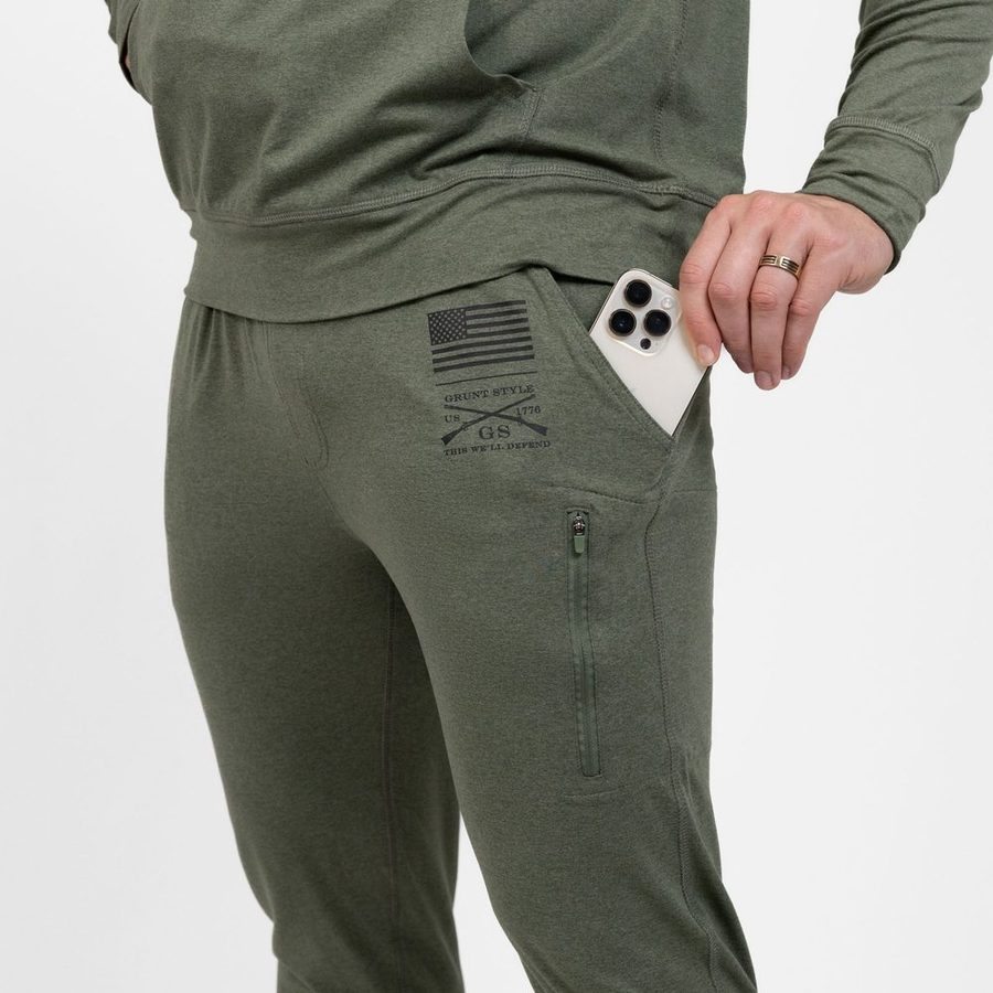 Men's All-Day Jogger - Heather Military Green - Image 4