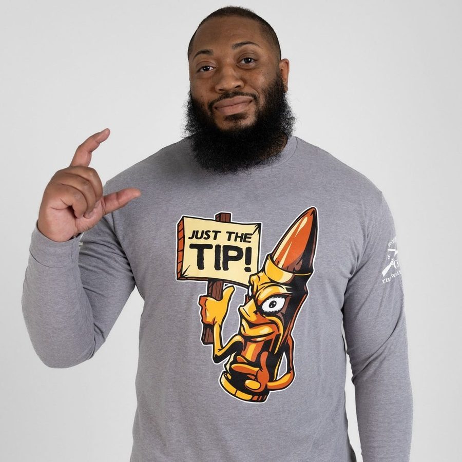 Just The Tip Long Sleeve - Dark Heather Gray - Image 5