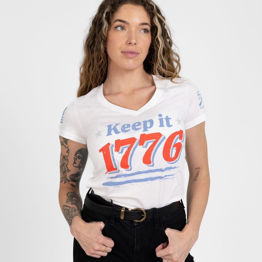 Women's Keep It 1776 V-Neck - White - Image 6